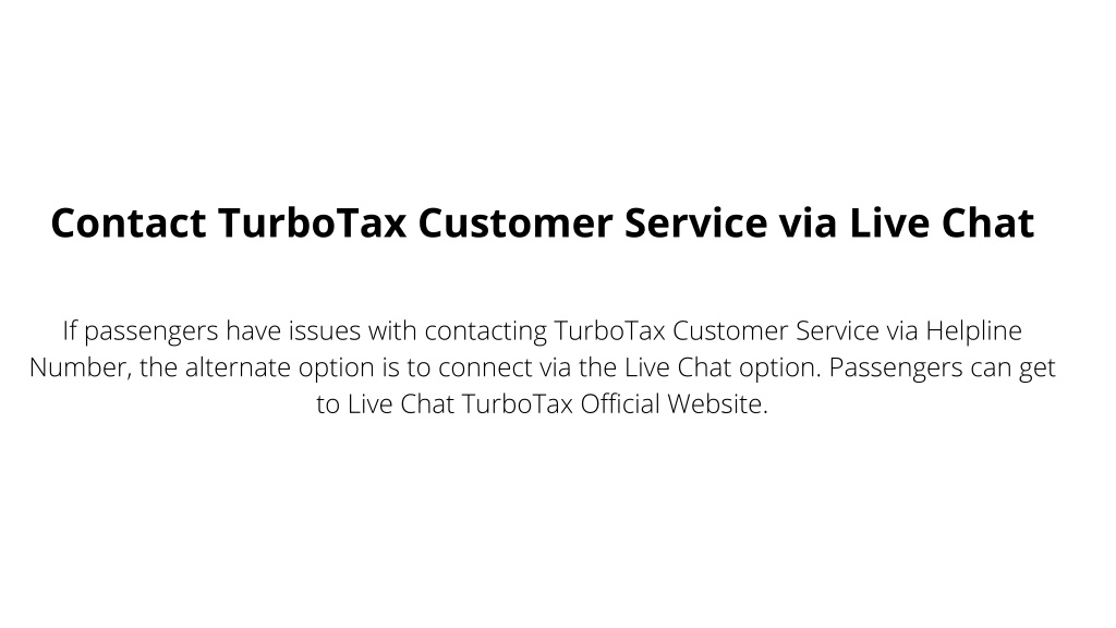 turbotax customer service chat