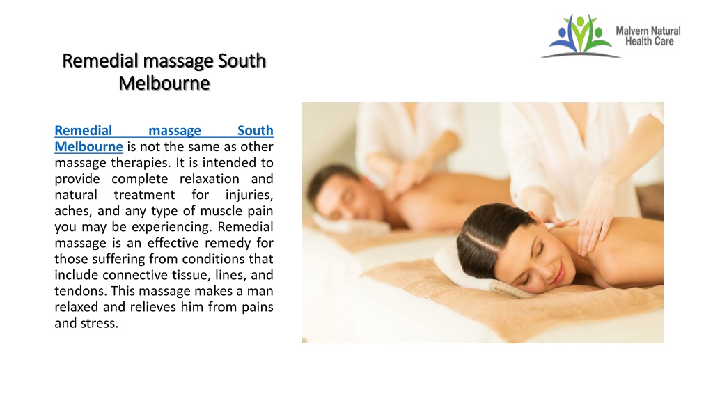 Ppt Know About The Art Of Remedial Massage South Melbourne Powerpoint