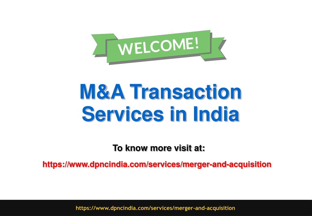 PPT - M&A Transaction Services In India PowerPoint Presentation, Free ...