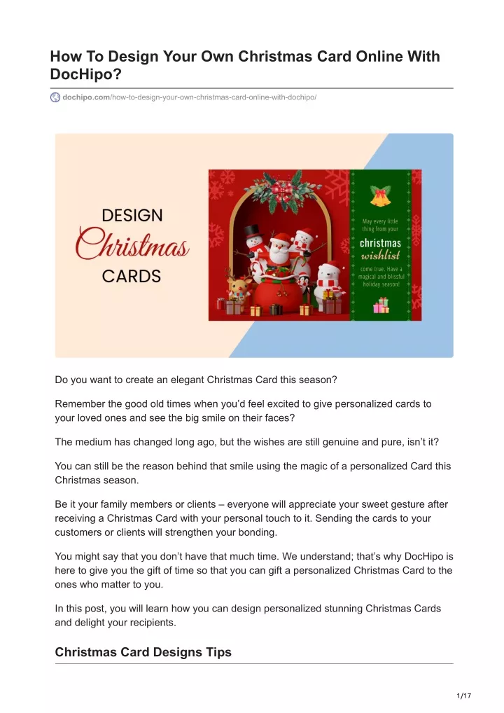 PPT How To Design Your Own Christmas Card Online With DocHipo