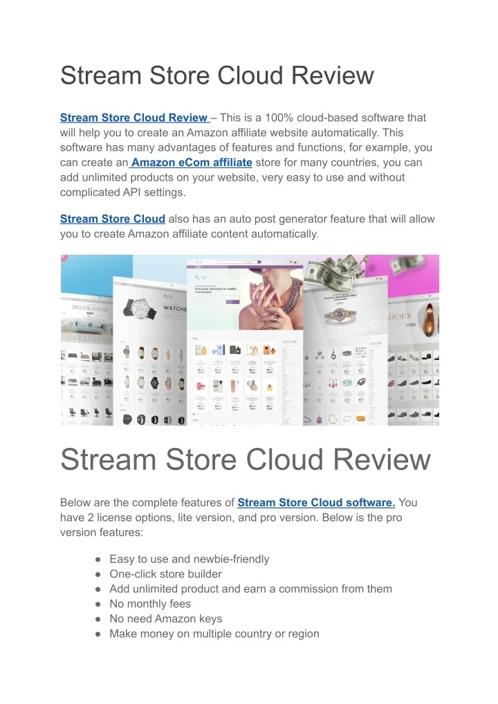 PPT Stream Store Cloud Review PowerPoint Presentation, free download