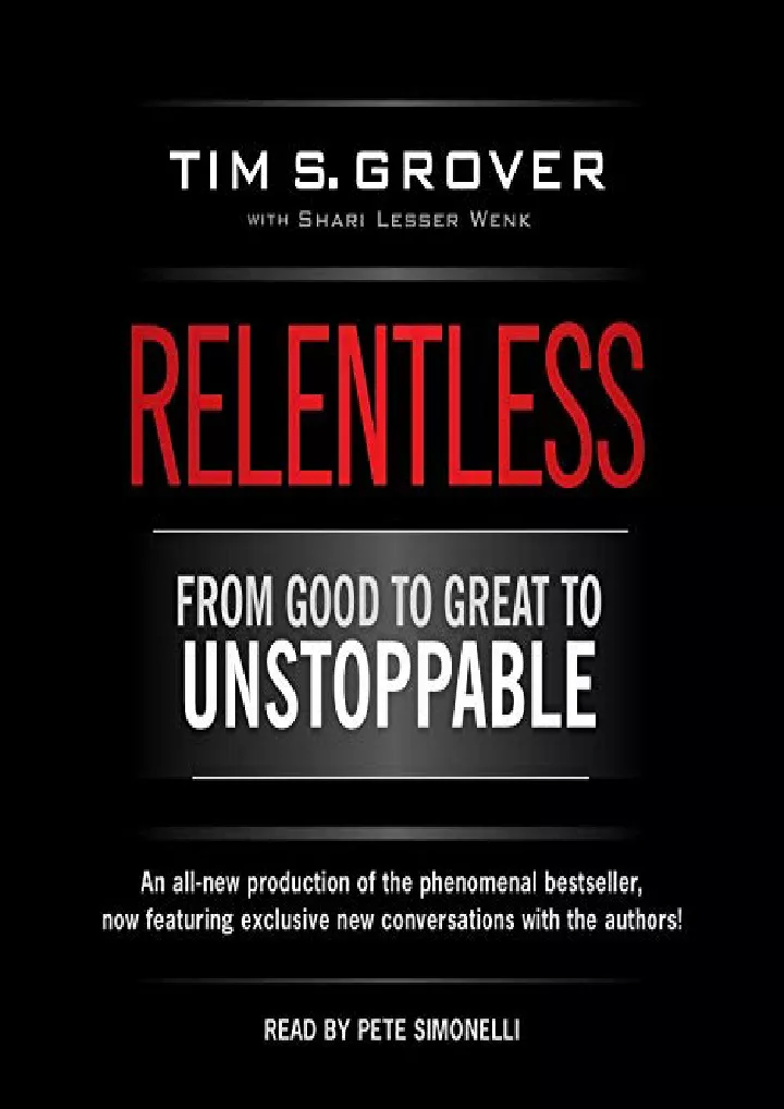 PPT - [EbooK Epub] Relentless: From Good to Great to Unstoppable Full ...