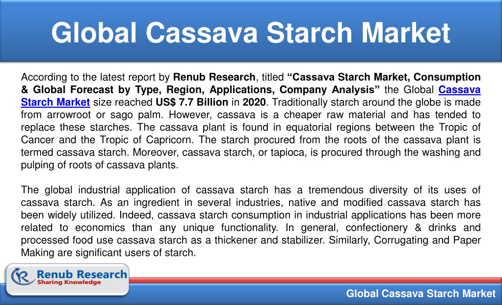 PPT - Global Cassava Starch Market To Reach US$ 8.1 Billion By 2026 ...