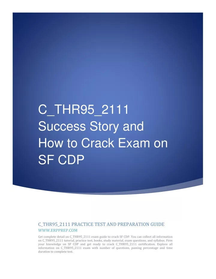 C-THR95-2205 Exam