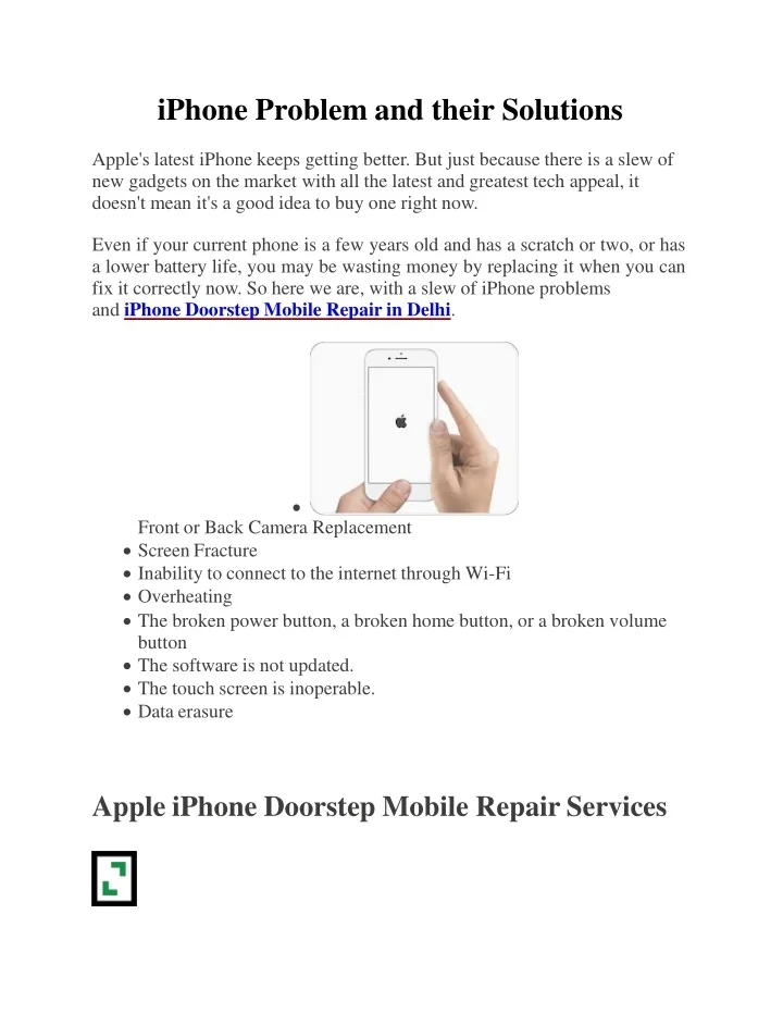 PPT - iPhone Problem and their Solutions PowerPoint Presentation, free ...