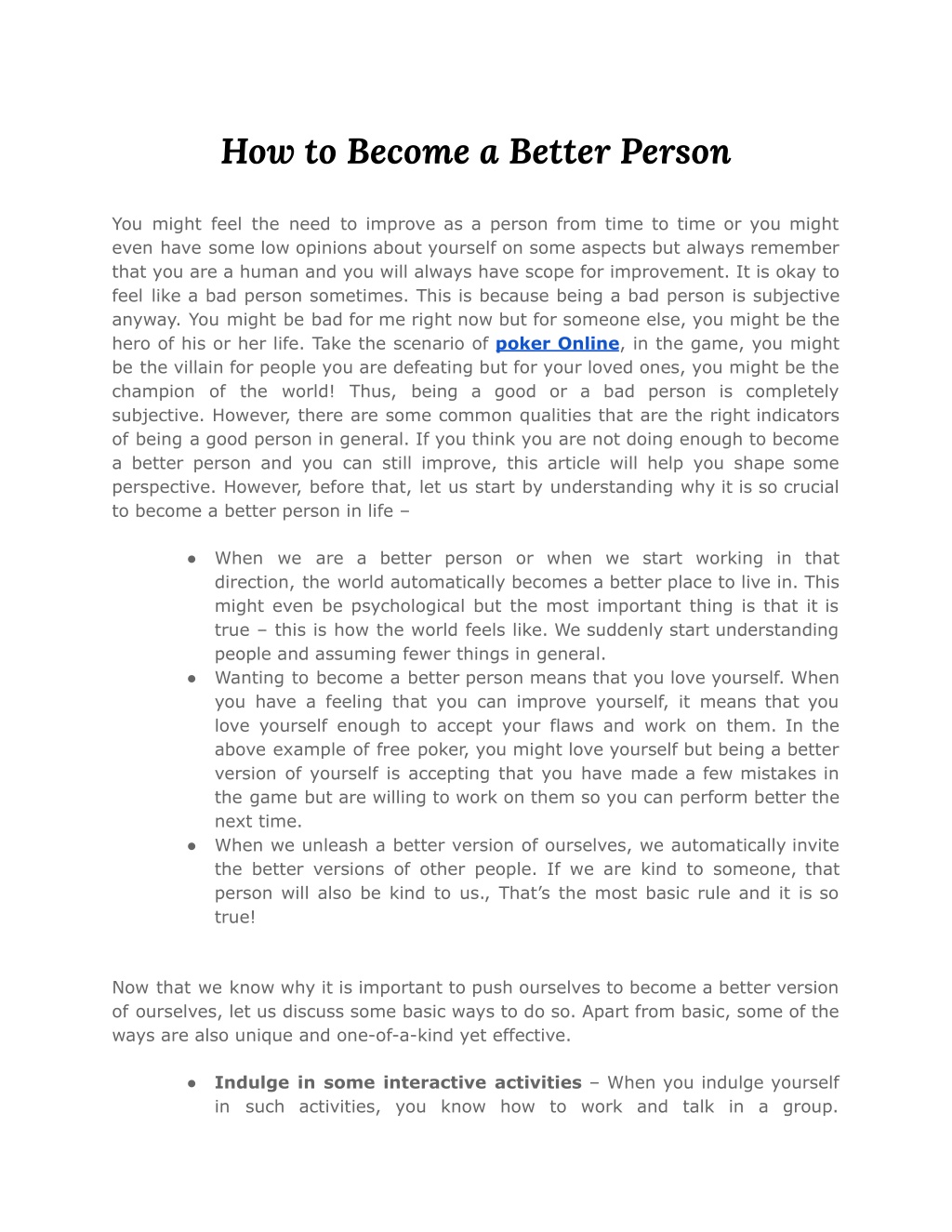 how to become better person essay