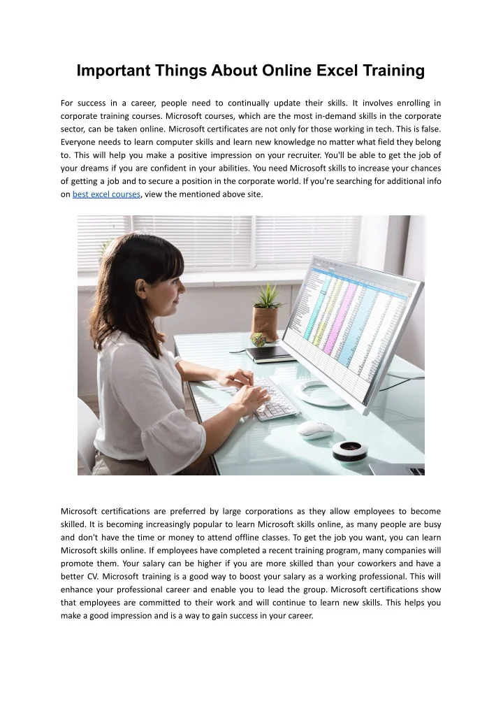 Ppt important things about online excel training powerpoint 