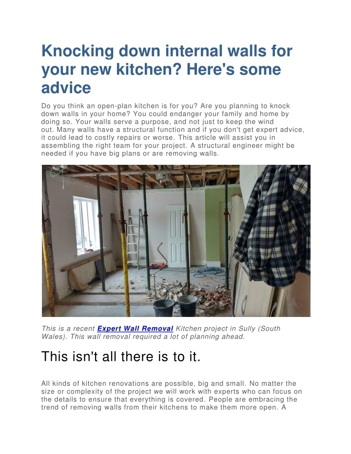 PPT Knocking down internal walls for your new kitchen PowerPoint