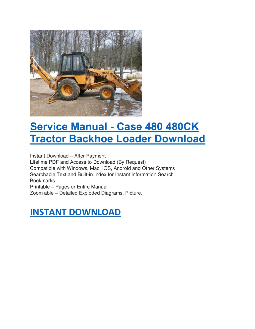 PPT - Service Manual - Case 480 480CK Tractor Backhoe Loader PowerPoint ...