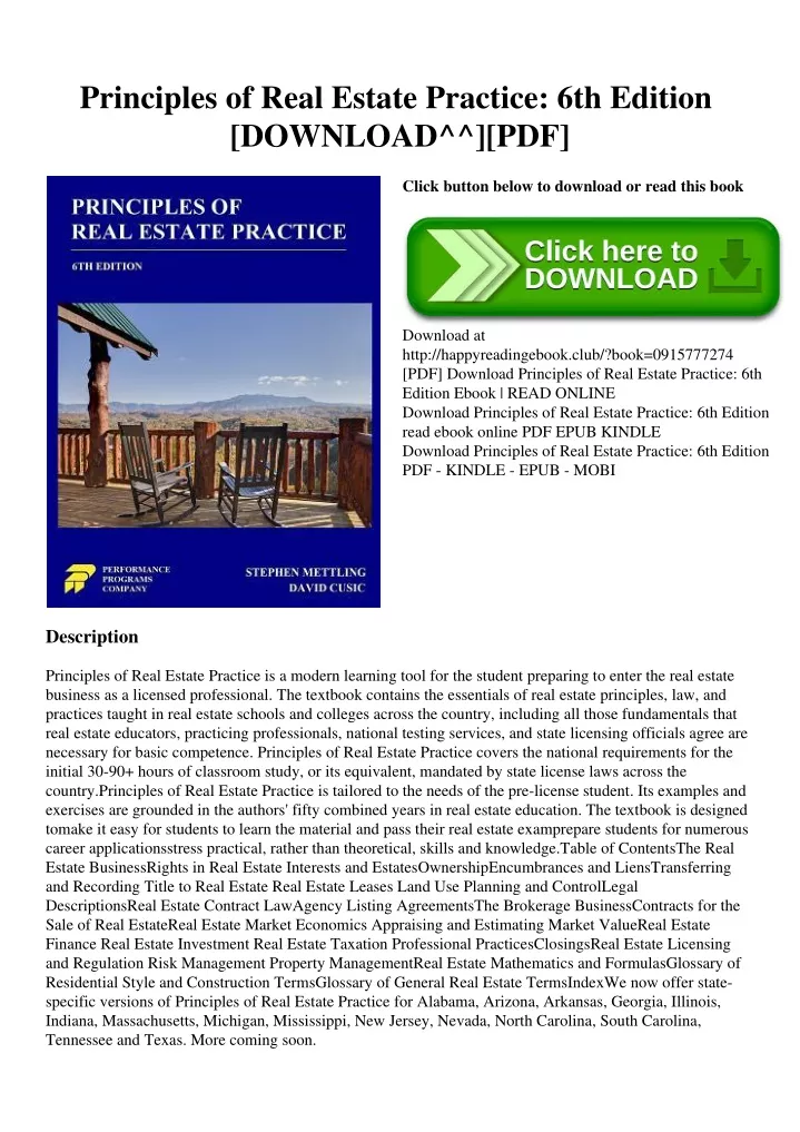 ppt-r-e-a-d-principles-of-real-estate-practice-6th-edition