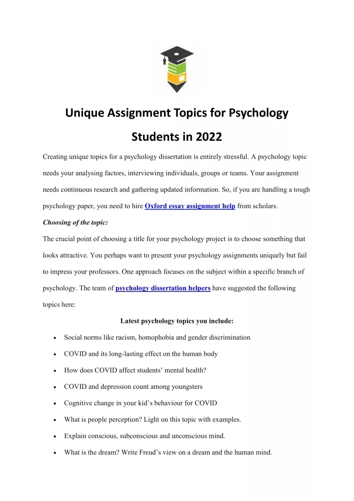 ppt-unique-assignment-topics-for-psychology-students-in-2022