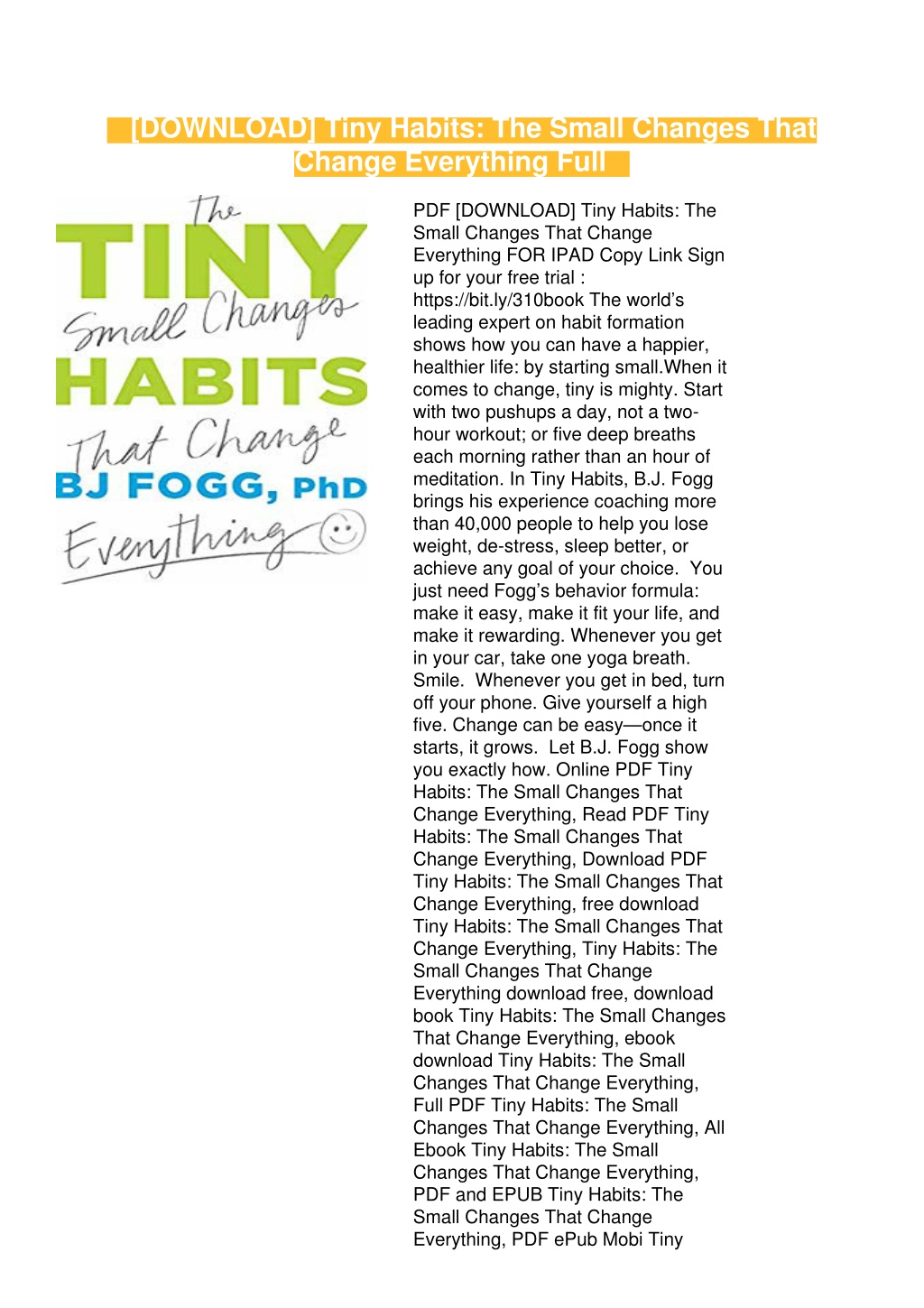 PPT - [R.E.A.D] Tiny Habits: The Small Changes That Change Everything ...