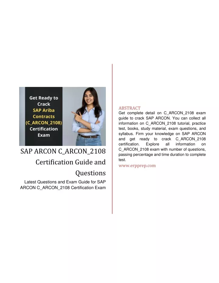 PPT - Latest Questions and Exam Guide for SAP ARCON C_ARCON_2108 Sns-Brigh10