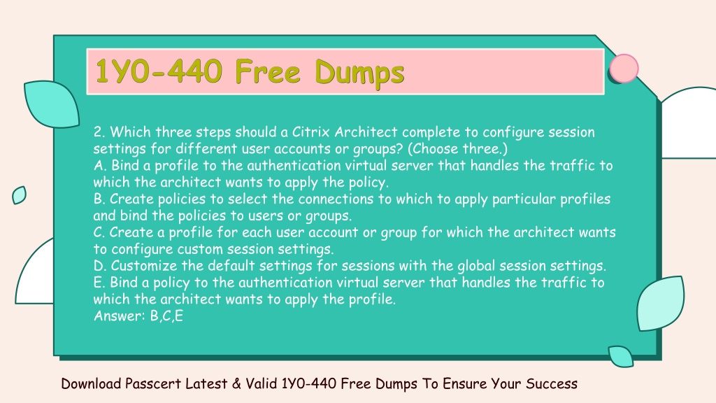 Free 1Y0-440 Exam Dumps