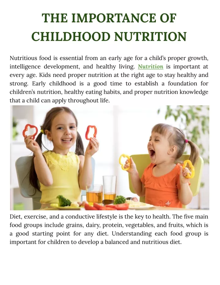 importance of childhood nutrition essay