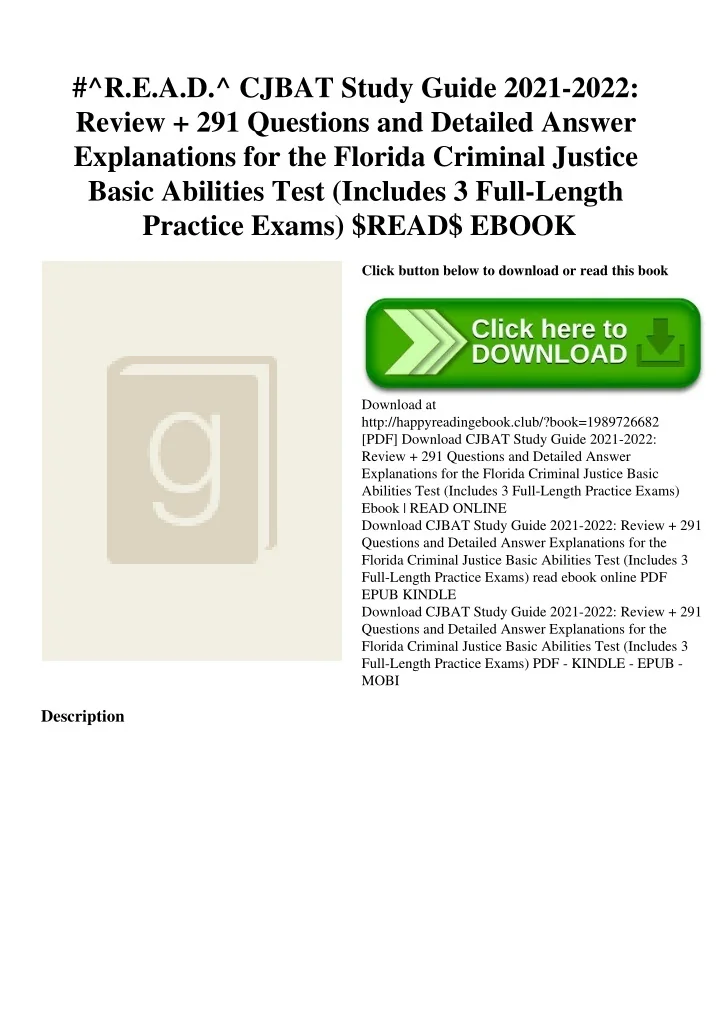 PPT - #^R.E.A.D.^ CJBAT Study Guide 2021-2022 Review 291 Questions and ...