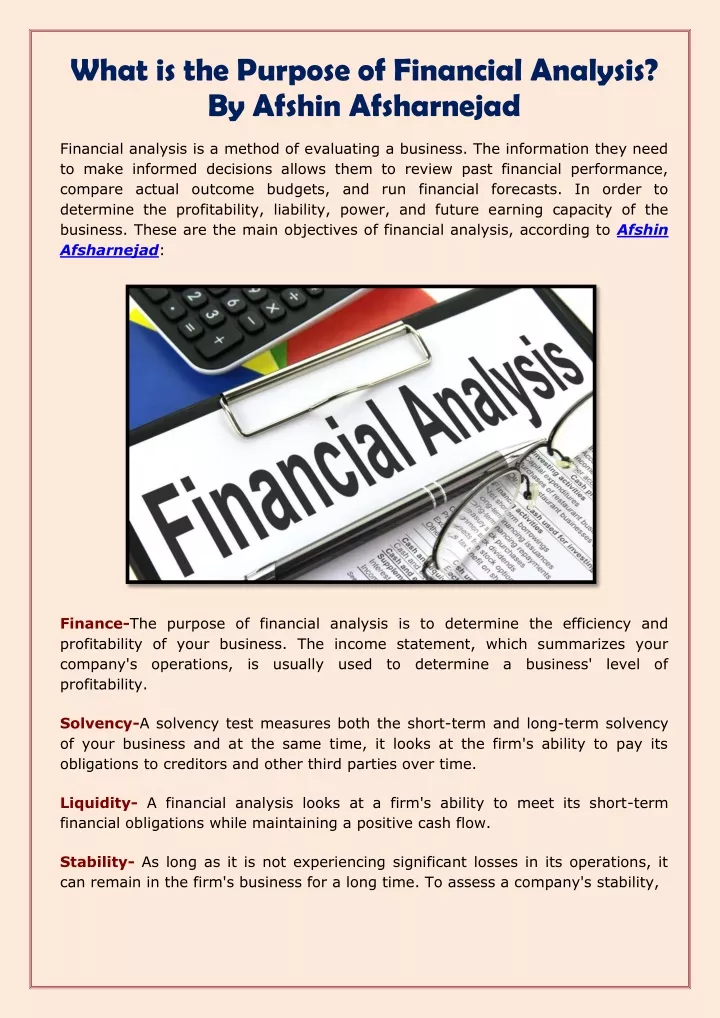 ppt-afshin-afsharnejad-what-is-the-purpose-of-financial-analysis