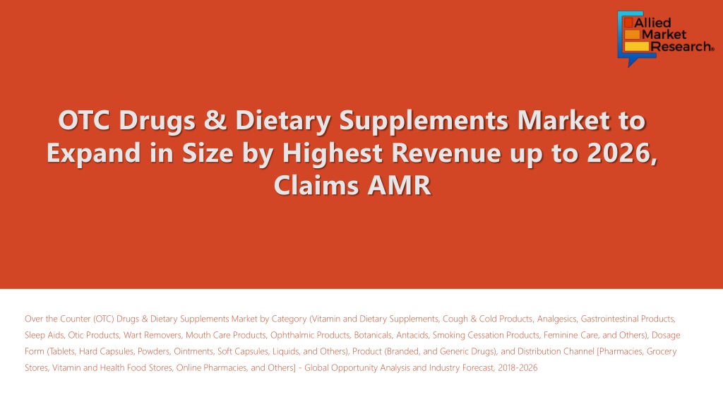 PPT OTC Drugs/Dietary Supplements Market Higher Mortality Rates by