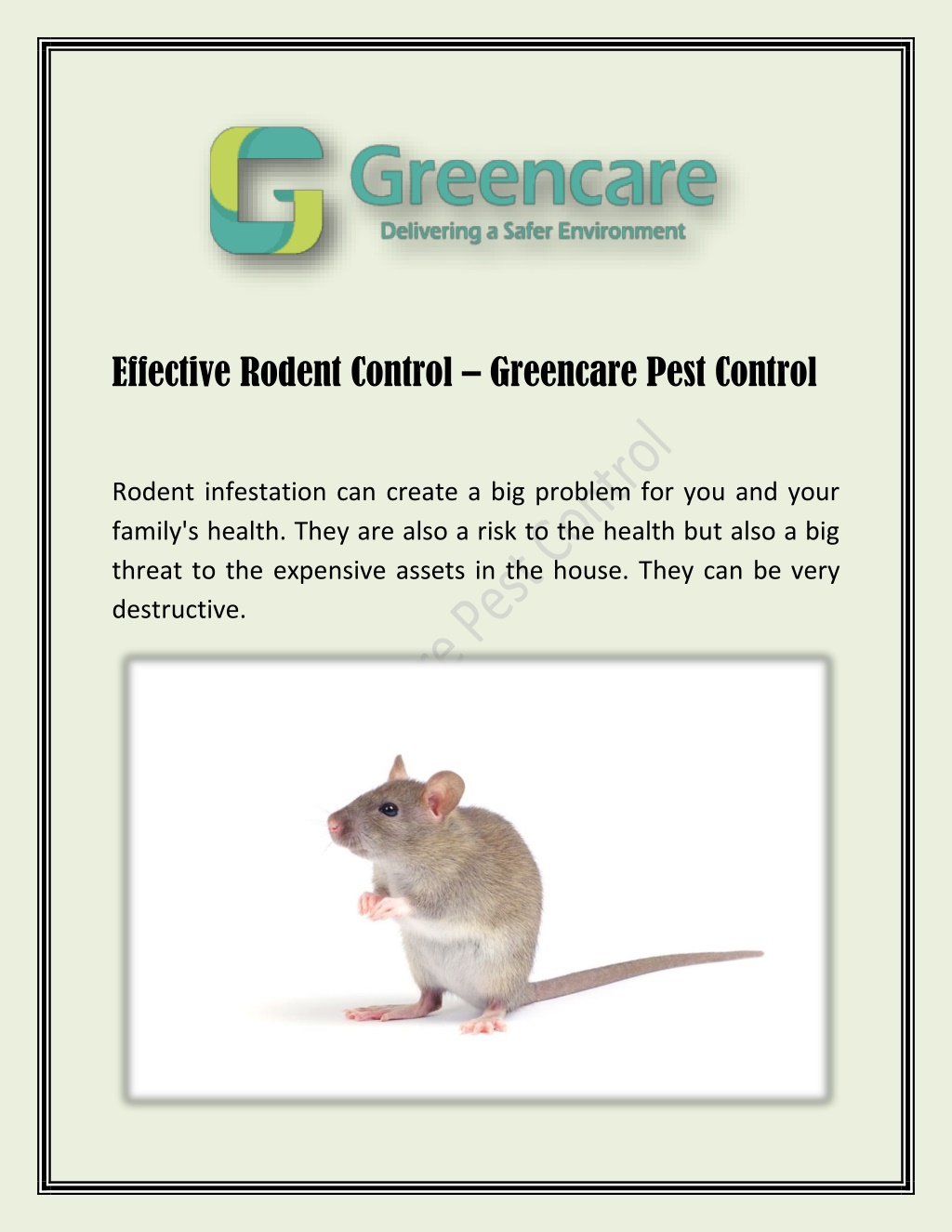 Ppt Effective Rodent Control Greencare Pest Control Powerpoint Presentation Id11106971