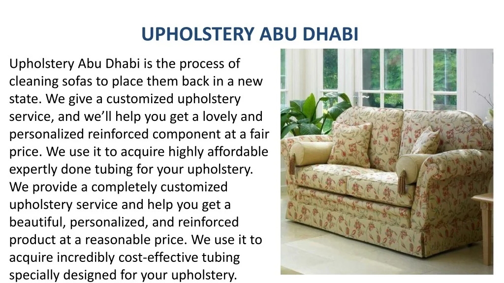 PPT UPHOLSTERY ABU DHABI PowerPoint Presentation, free download ID