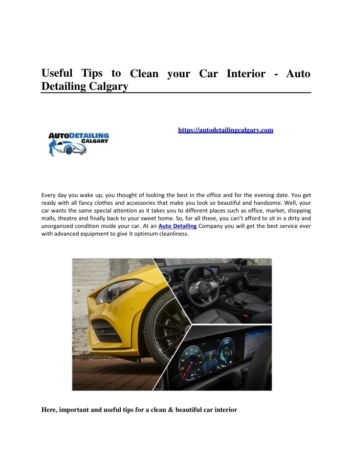 PPT Useful Tips to Clean your Car Interior Auto Detailing Calgary