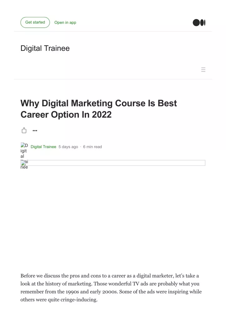 PPT Why Digital Marketing Course Is Best Career Option In 2022 