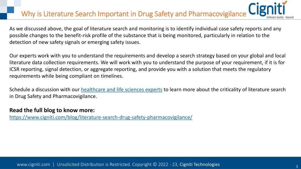 PPT - Why Is Literature Search Important In Drug Safety And ...