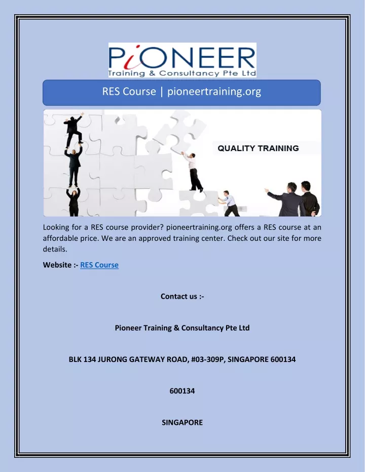 PPT RES Course PowerPoint Presentation, free