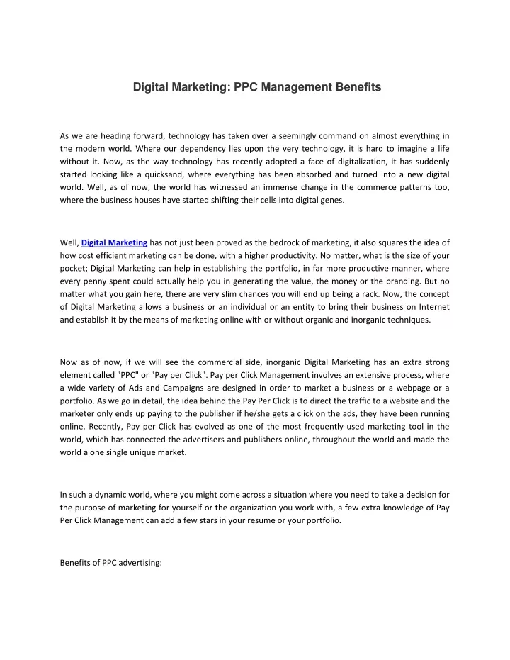 ppt-digital-marketing-ppc-management-benefits-powerpoint