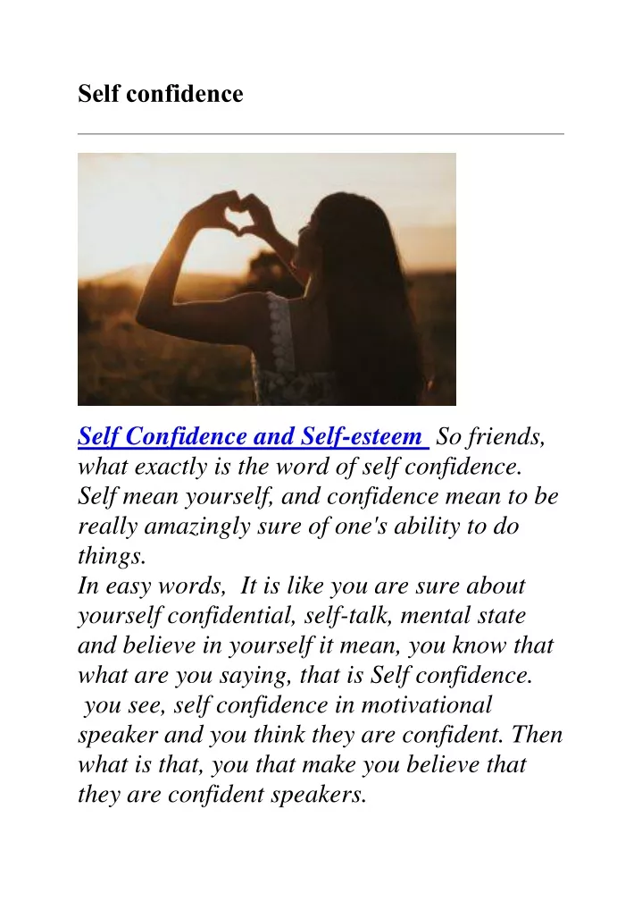 presentation about self confidence
