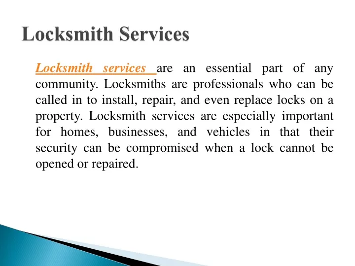 Ppt Locksmith Services Powerpoint Presentation Free Download Id