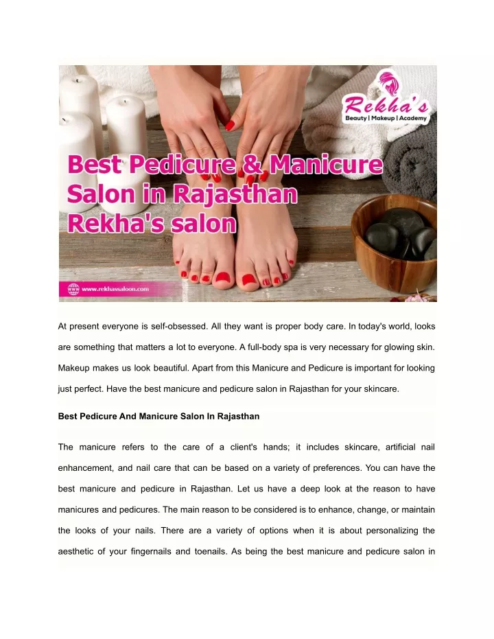 Ppt Best Pedicure And Manicure Salon In Rajasthan Rekhas Saloon Powerpoint Presentation 