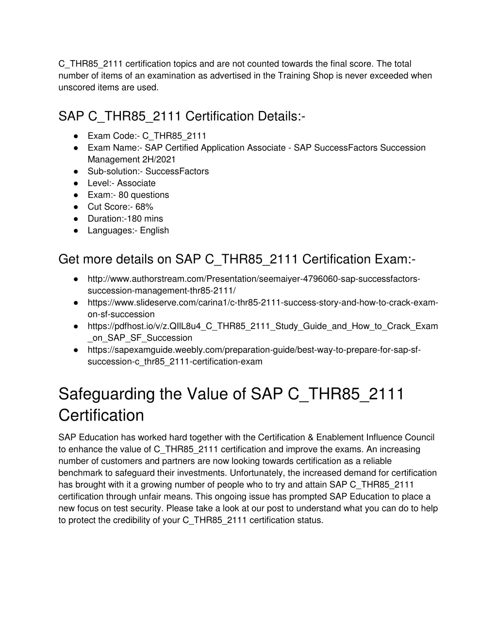 C-THR85-2205 Zertifizierungsantworten