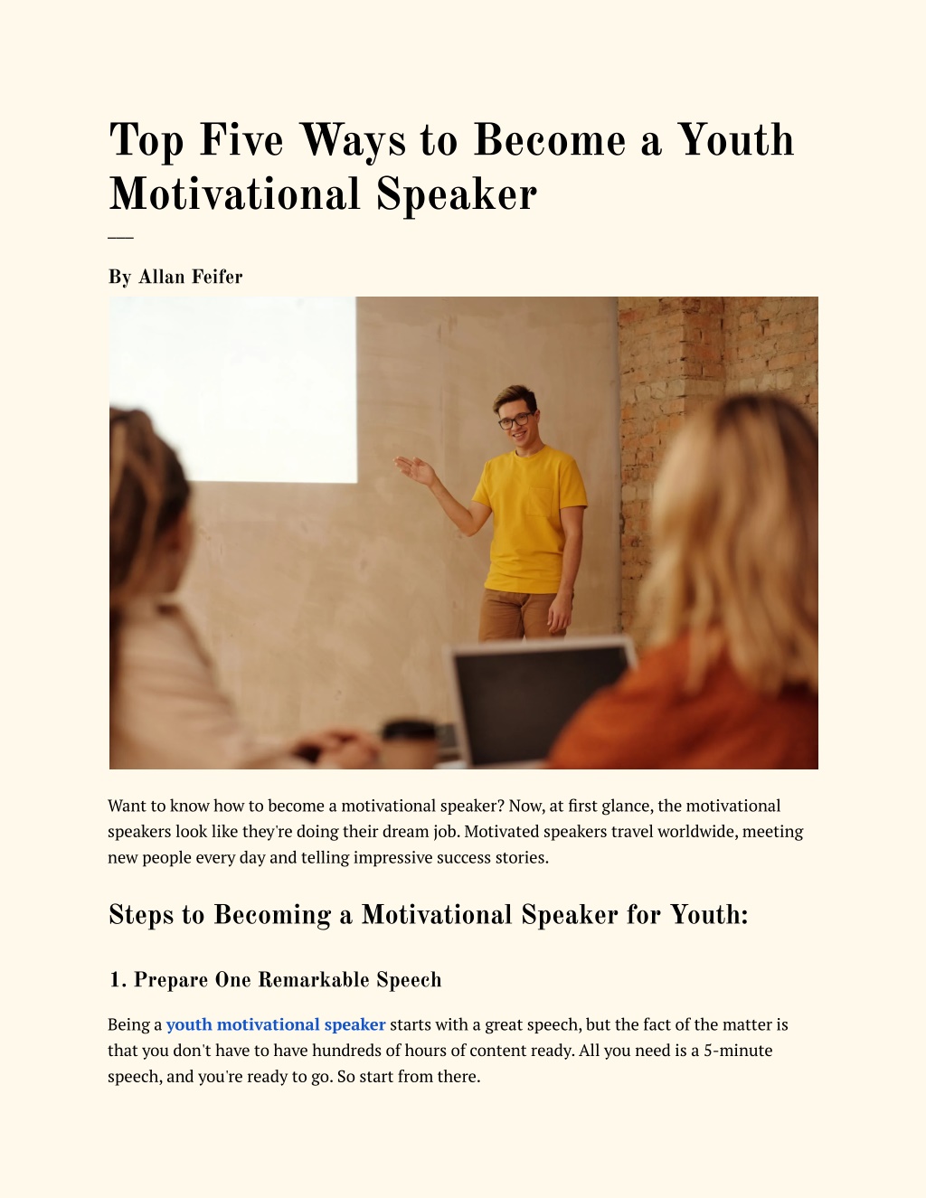 How To Become A Motivational Speaker For Youths