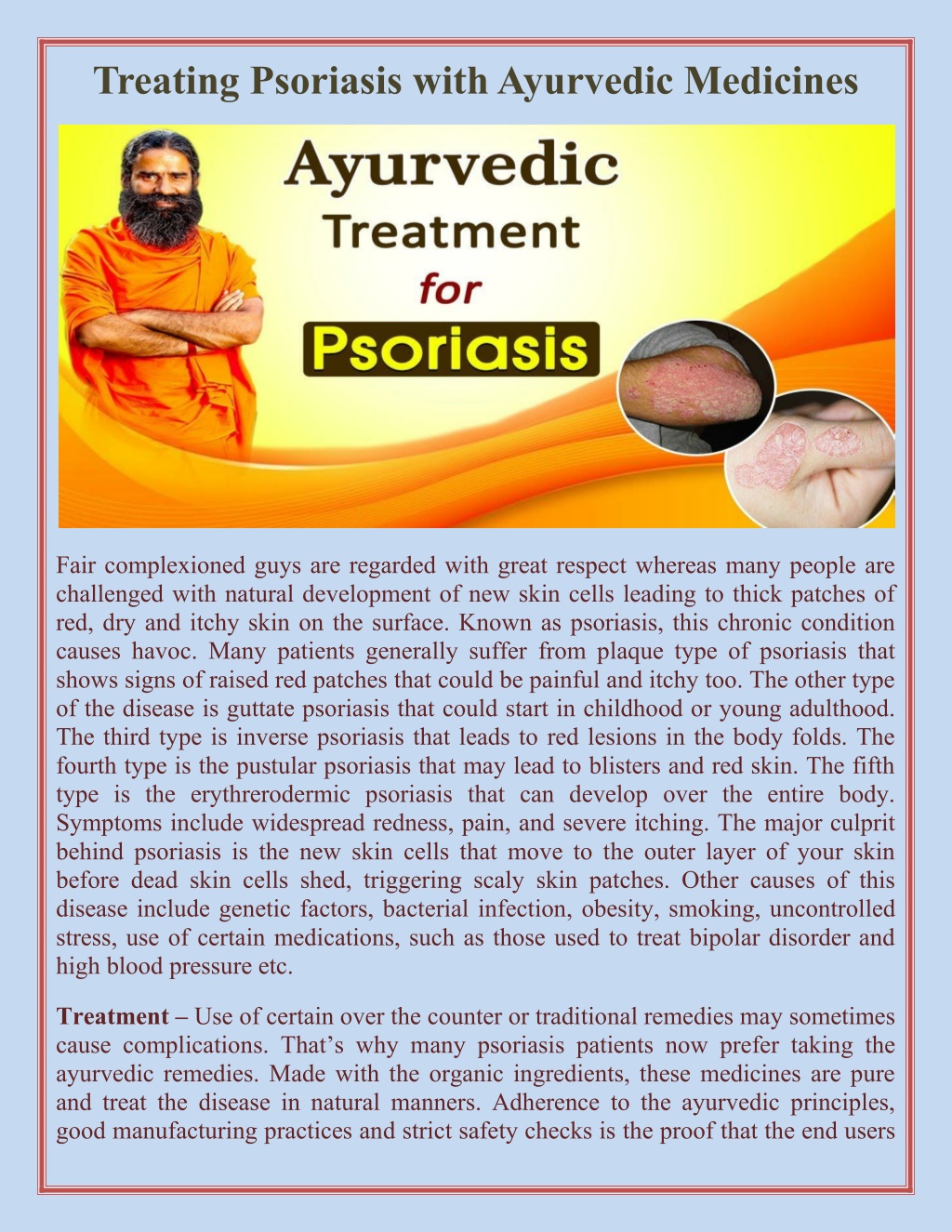 Ppt Treating Psoriasis With Ayurvedic Medicines Powerpoint Presentation Id11121801 