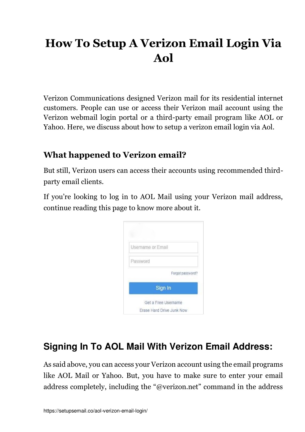 Ppt Aol Verizon Email Login Powerpoint