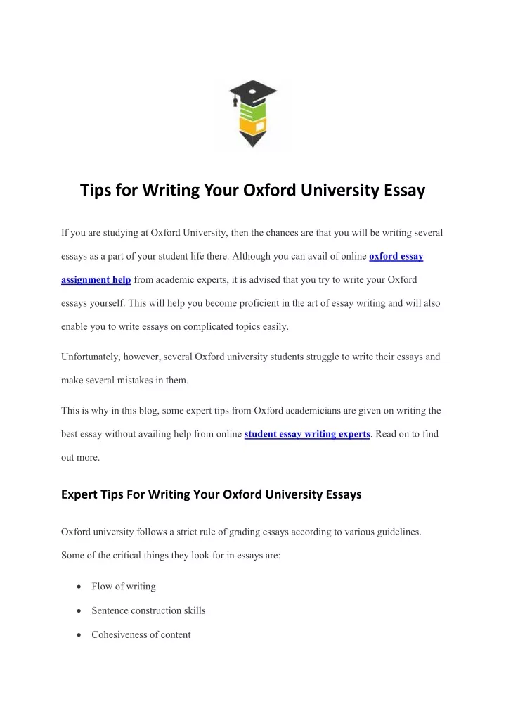 essay oxford university