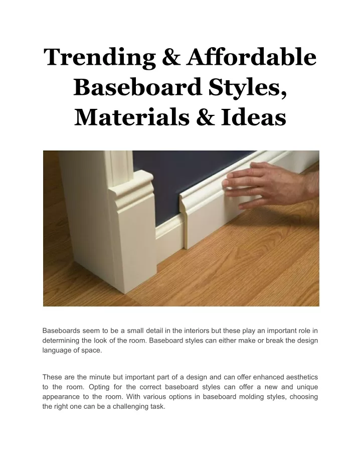 PPT - Trending & Affordable Baseboard Styles, Materials & Ideas ...