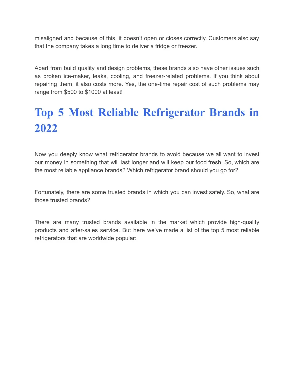 PPT Refrigerator Brands to Avoid in 2022 List of 5 Best & Worst