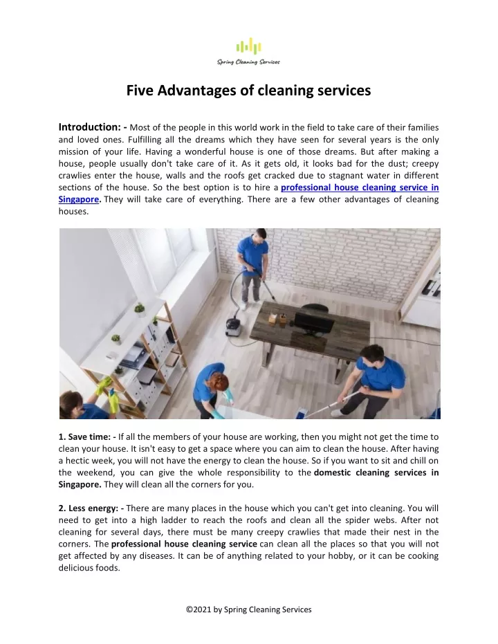 PPT - Five Advantages of cleaning services PowerPoint Presentation ...