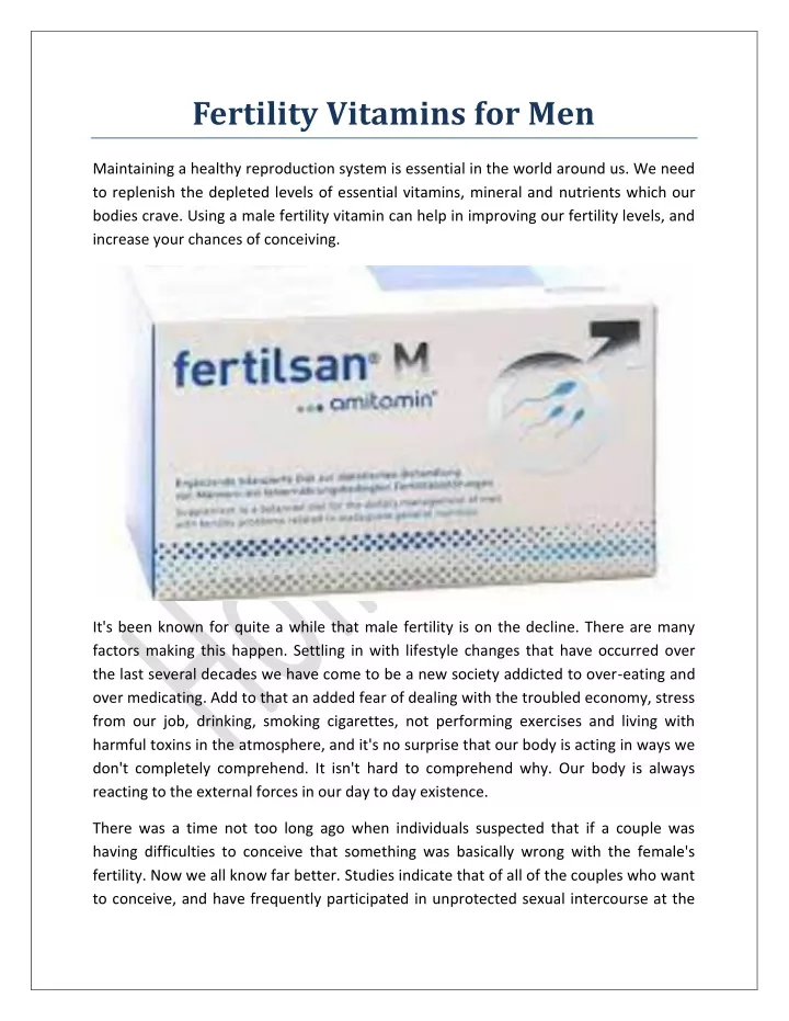 PPT - Fertility Vitamins For Men PowerPoint Presentation, Free Download ...