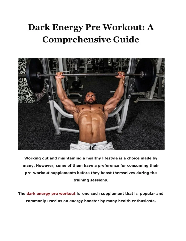 PPT Dark Energy Pre Workout A Comprehensive Guide PowerPoint
