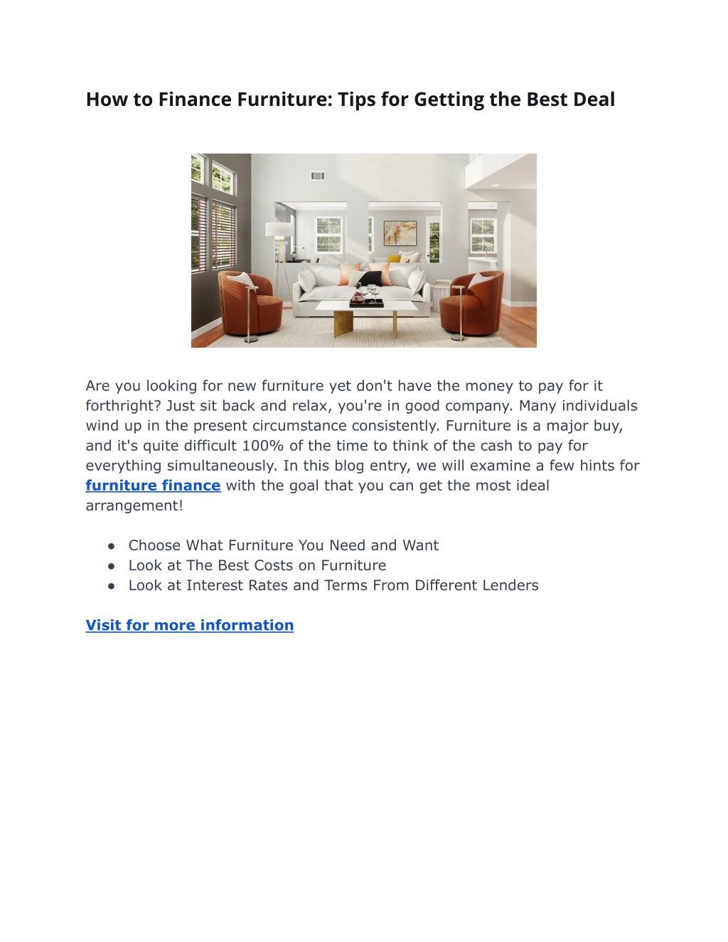 PPT How to Finance Furniture Tips for Getting the Best Deal