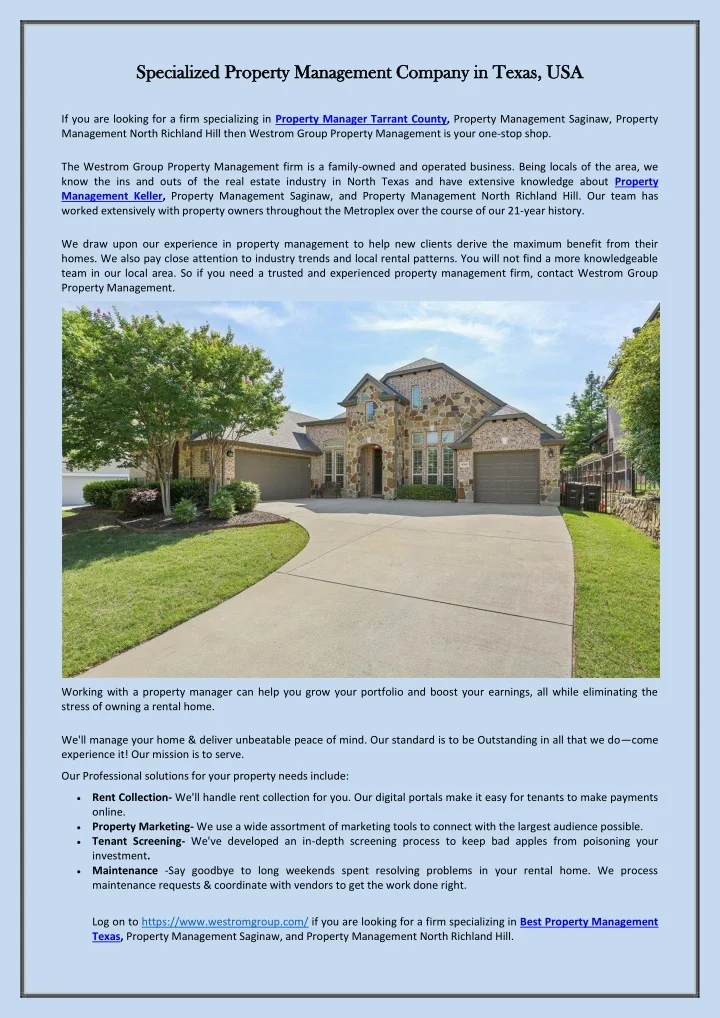 PPT Specialized Property Management Company in Texas, USA PowerPoint
