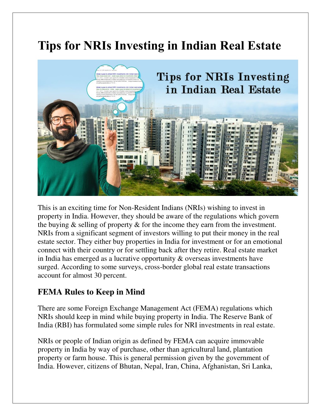 PPT - Tips For NRIs Investing In Indian Real Estate PowerPoint ...