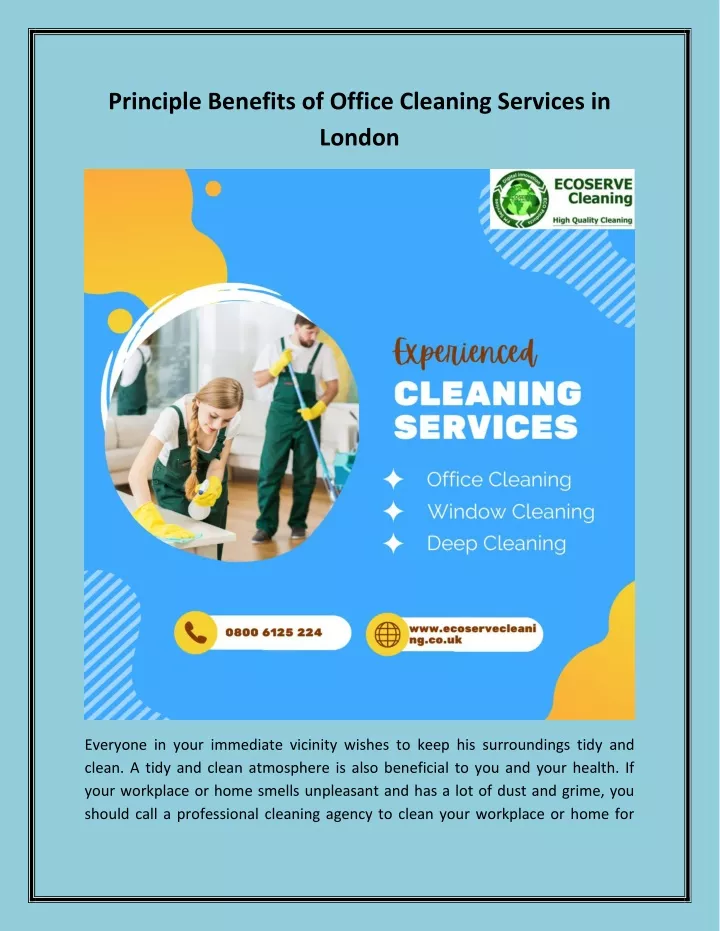 PPT - Principle Benefits of Office Cleaning Services in London ...