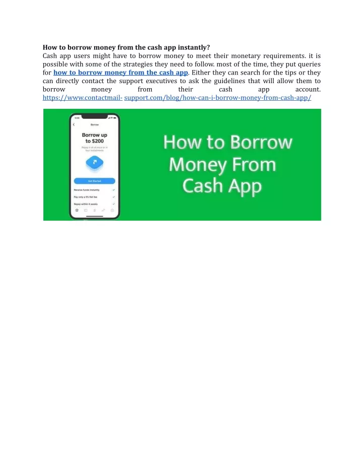 How To Borrow Money From The Cash App