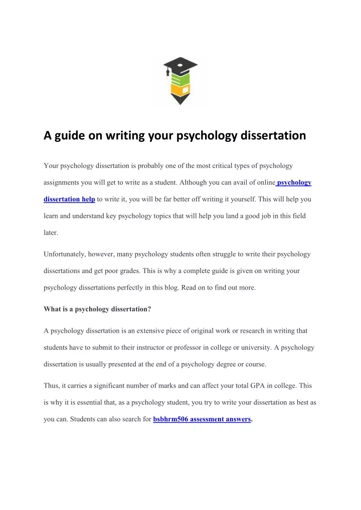 what to do my psychology dissertation on