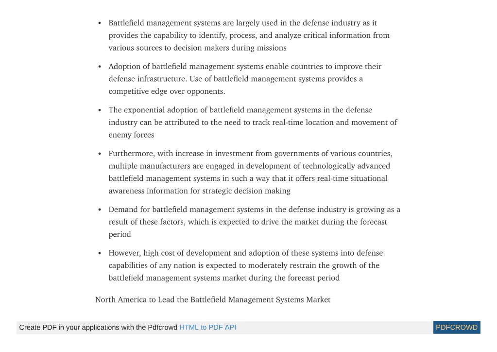 PPT - Battlefield Management Systems Market Analysis, Share By 2031 ...