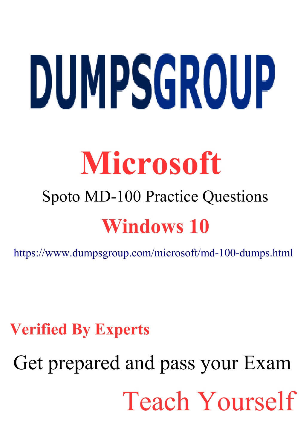 Sample MD-100 Questions Answers